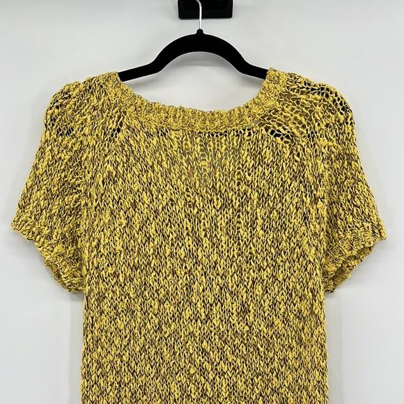 Moth Anthropologie Julliet Open Weave Knit Sweater - Yellow & Brown - Medium - Picture 7 of 8